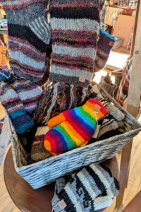 Fair Trade winter wear at The Tipsy Goat Market & Social House Lansdowne ON